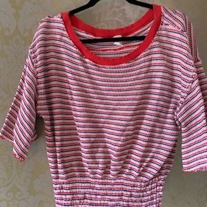 Free People Red and blue striped bubble top